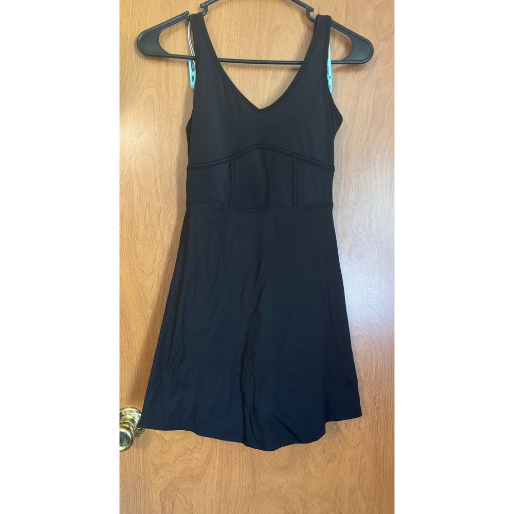 Gilly Hicks Go Energize Active Dress Black V-Neck Built-in Shorts XS